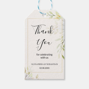 Étiquettes-cadeau Merci à venir chrysanthem marque de faveur de mari