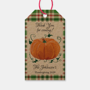 Étiquettes-cadeau Merci à venir Thanksgiving Citrouille Gift Tag