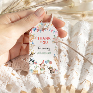 Étiquettes-cadeau Merci agricole Favor Barnyard Zoo Party Animal