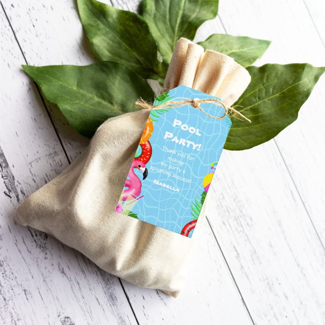 Étiquettes-cadeau Merci Amusants Piscine Fête Naissance (Add this fun gift tag to your favor gifts.)
