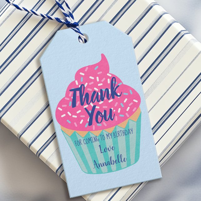 Étiquettes-cadeau Merci Anniversaire de enfant Cupcake (Créateur téléchargé)