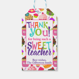 Étiquettes-cadeau Merci Appréciation Sweet Cupcake Tags cadeaux