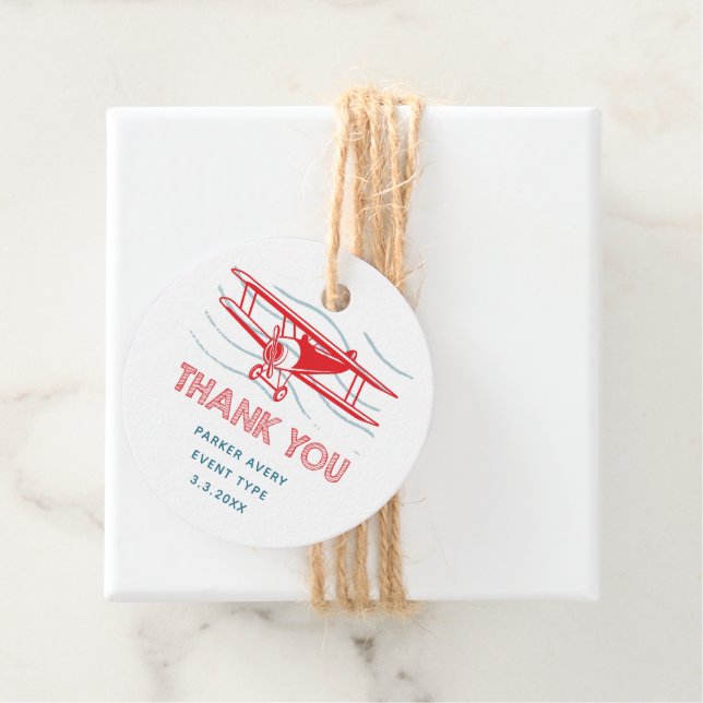 Étiquettes Cadeau Merci avion (En situation)