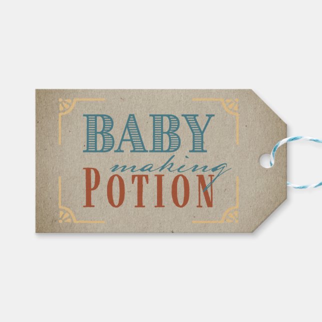 Étiquettes-cadeau Merci Baby Making Potion Baby shower (Devant (Horizontal))
