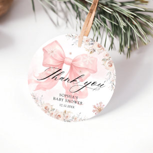 Étiquettes Cadeau Merci Baby shower de pour fille d'hiver de la cor