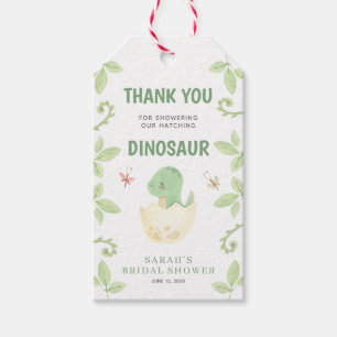 Étiquettes-cadeau Merci baby shower Dinosaure neutre pour les femmes