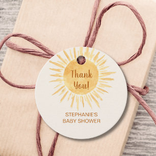 Étiquettes Cadeau Merci Baby shower solaire