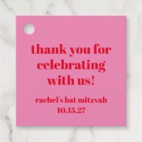 Merci Bat mitzvah moderne en rose personnalisé