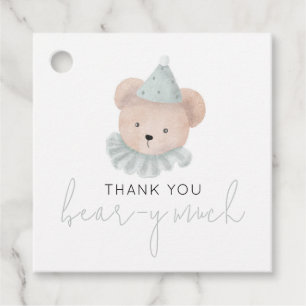 Étiquettes Cadeau Merci Bear-y Beaucoup de Carrés Favoriser Tags