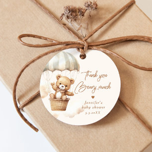 Étiquettes Cadeau Merci béarder beaucoup Hot air ballon en peluche o