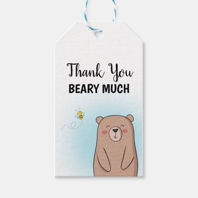 Étiquettes-cadeau Merci Beary (Devant)
