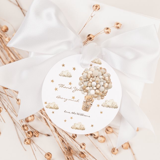 Étiquettes Cadeau Merci Beary beaucoup Teddy Bear Baby shower (Créateur téléchargé)