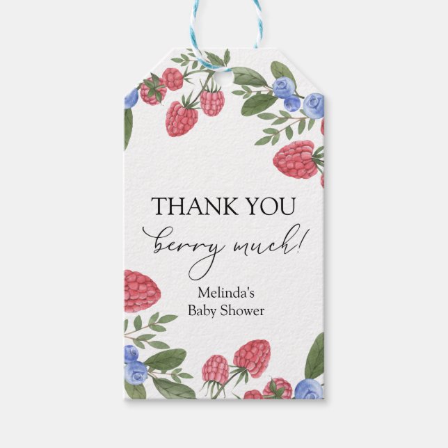 Étiquettes-cadeau Merci beaucoup Berry Douche (Devant)
