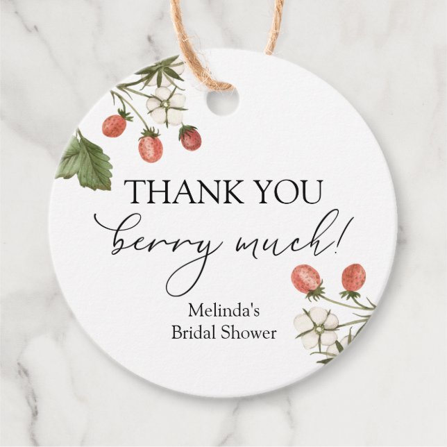 Étiquettes Cadeau Merci beaucoup cadeau de douche (Devant)