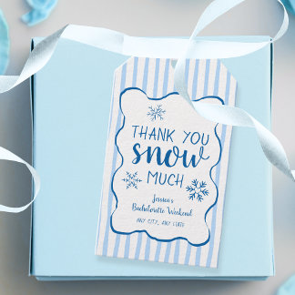 Étiquettes-cadeau Merci Beaucoup de Neige Bachelorette Blue