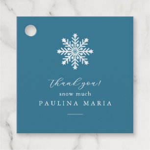 Étiquettes Cadeau Merci Beaucoup de Neige Quinceanera Bleu