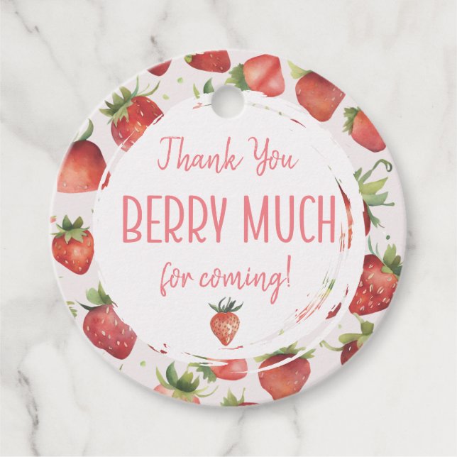 Étiquettes Cadeau Merci beaucoup pour la première année de Berry  (Devant)