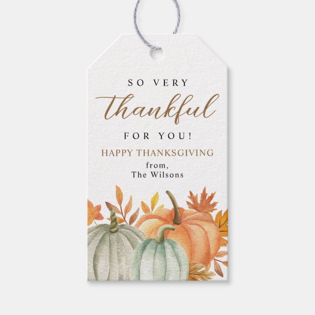 Étiquettes-cadeau Merci Beaucoup Pour Vous | Bon thanksgiving Automn (Devant)