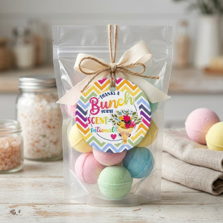 Étiquettes Cadeau Merci Beaucoup Pun Floral Spectaculaire Chevron Ar