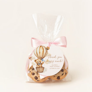 Étiquettes Cadeau Merci Beige Hot Air Ballotte Teddy Bear