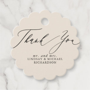 Étiquettes Cadeau Merci Beige Wedding Favor Tags