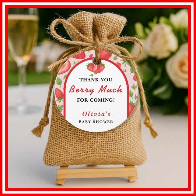Étiquettes Cadeau Merci Berry Baby shower aux fraises (Créateur téléchargé)