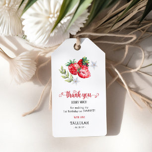Étiquettes-cadeau Merci 'Berry Many' Fraise 1er anniversaire