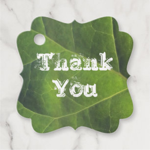 Étiquettes Cadeau Merci Birght Green Leaf Photo Appréciation