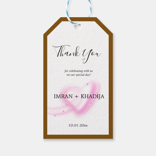 Étiquettes-cadeau Merci blanc élégant Favoriser Cadeau (Devant)