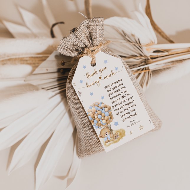 Étiquettes-cadeau Merci bleu poussiéreux bérez beaucoup (Créateur téléchargé)