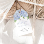 Étiquettes-cadeau Merci Blue Hydrangea Fête des mariées Customisée<br><div class="desc">Ce magnifique design présente des fleurs bleues d'hydrangée et votre texte personnalisé. Ajoutez vos informations à l'aide du formulaire modèle. Utilisez pour n'importe quelle occasion. La fonction Personnaliser supplémentaire permet d'accéder au menu d'édition avancé où vous pouvez modifier la police,  les couleurs et la disposition du texte.</div>