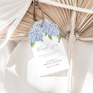 Étiquettes-cadeau Merci Blue Hydrangea Fête des mariées Customisée