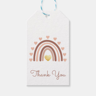 Étiquettes-cadeau Merci Boho Rainbow Blush Tags cadeaux