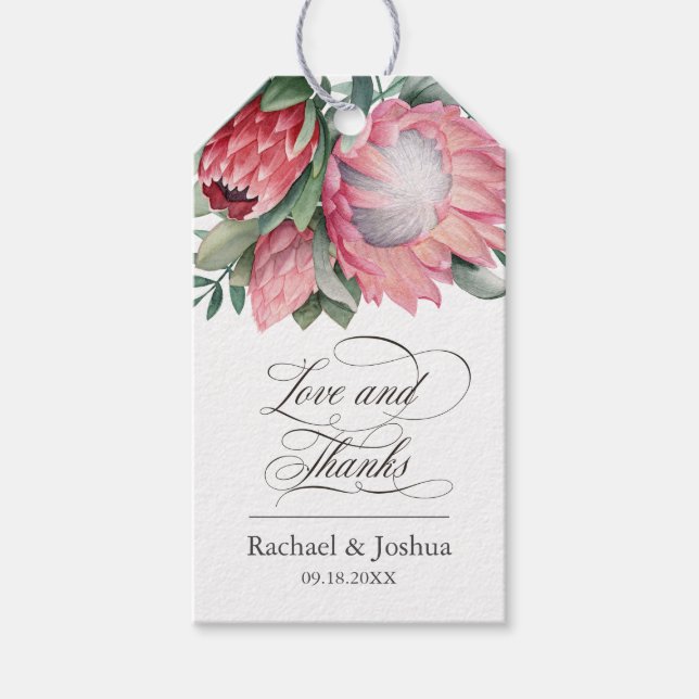 Étiquettes-cadeau Merci botanique King Protea (Devant)