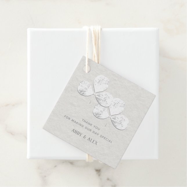 Étiquettes Cadeau Merci cadeau Mariage  blanc Shamrock (En situation)