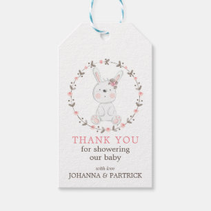Étiquettes-cadeau Merci C'est un Baby shower de lapin de fille