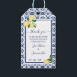 Étiquettes-cadeau Merci Citron méditerranéen Wedding shower Favorise<br><div class="desc">Ajouter un libellé à la conception. Pour des modifications supplémentaires (couleur de police, style de police, supprimer ou déplacer des éléments, changer d'autre libellé), cliquez sur personnaliser, faites défiler vers le bas et cliquez sur le lien "cliquer pour customiser plus loin". ** Veuillez consulter la collection complète pour l'invitation correspondante,...</div>