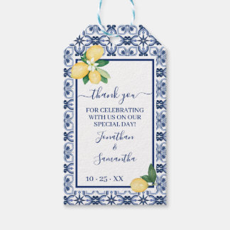 Étiquettes-cadeau Merci Citron méditerranéen Wedding shower Favorise