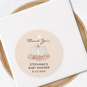 Étiquettes Cadeau Merci citrouille Baby shower