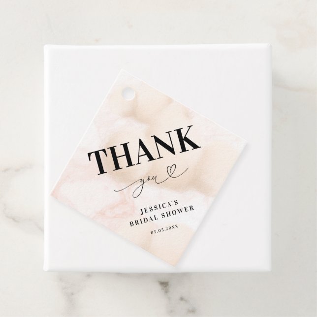 Étiquettes Cadeau Merci Cloud Nine Heart Script Baby Shower (En situation)