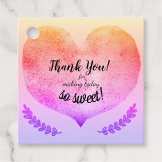 Étiquettes Cadeau Merci Coeur brillant