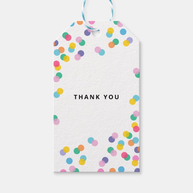 Étiquettes-cadeau Merci coloré Confetti (Devant)