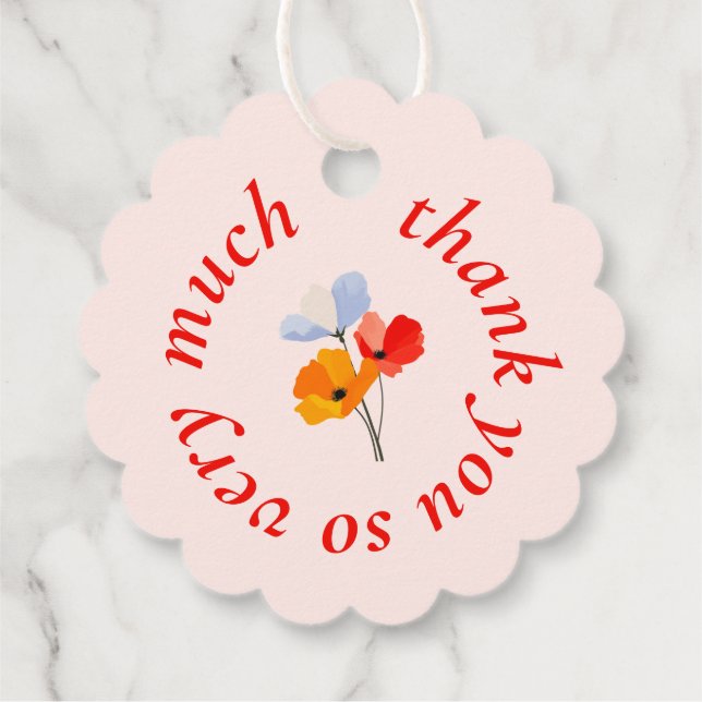 Étiquettes Cadeau Merci coloré gras (Dos)