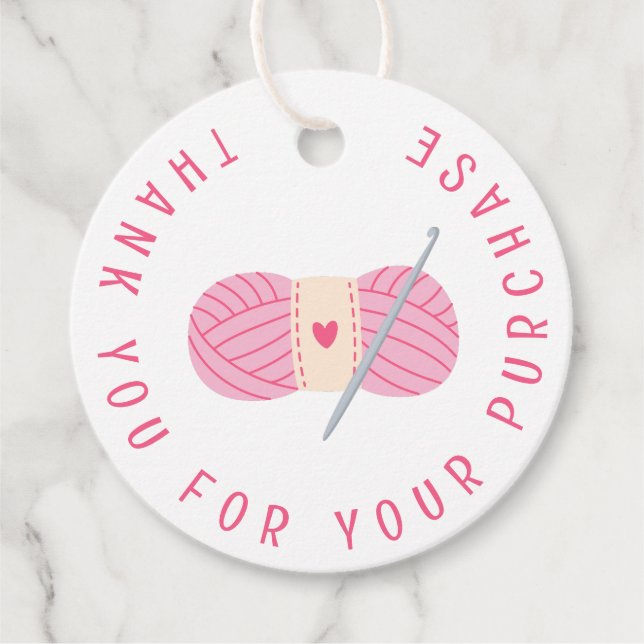 Étiquettes Cadeau Merci Crochet Crochet Pour Votre Achat (Devant)