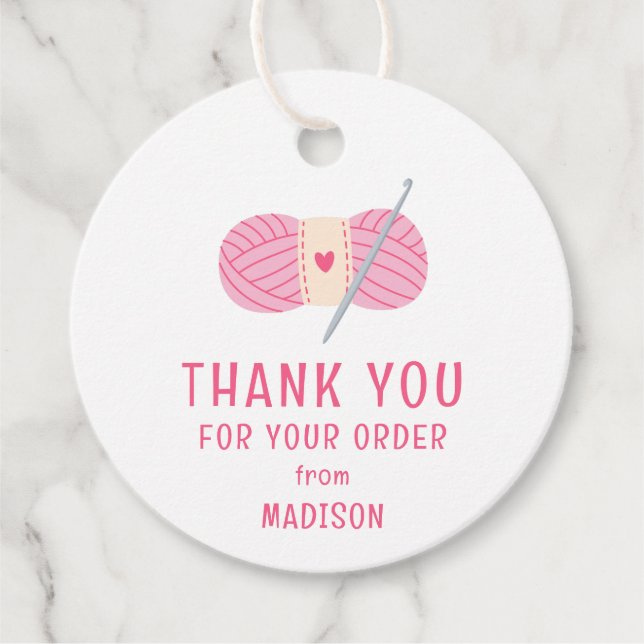 Étiquettes Cadeau Merci Crochet Crochet Pour Votre Commande (Devant)