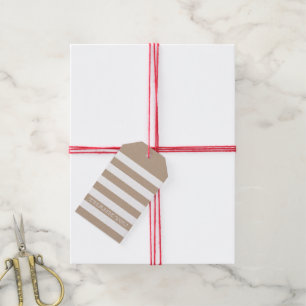 Étiquettes-cadeau MERCI CUTE TAG bande moderne simple kraft