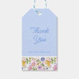 Étiquettes-cadeau Merci d'affaires floral rustique