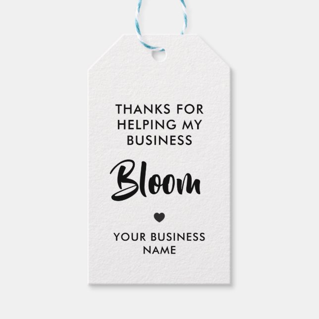 Étiquettes-cadeau Merci d'aider My Business Bloom Personnalisé (Devant)
