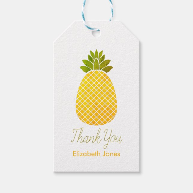 Étiquettes-cadeau Merci d'ananas personnalisable (Devant)