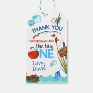 Étiquettes-cadeau Merci d'anniversaire du pêcheur Tag Gift Big One